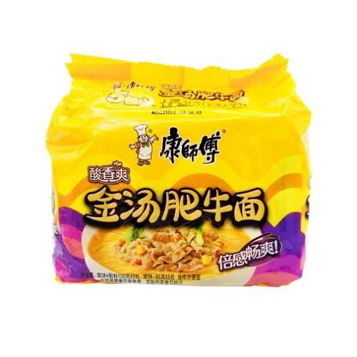 康师傅 金汤肥牛面 5连包