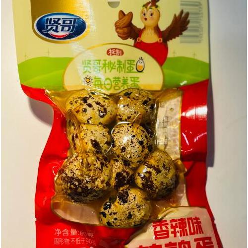 买一送一 贤哥 香辣有壳鹌鹑蛋 80g （12/12/23）