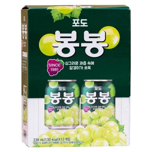 (整箱) 海太 葡萄果肉果粒饮料 238ml*12罐