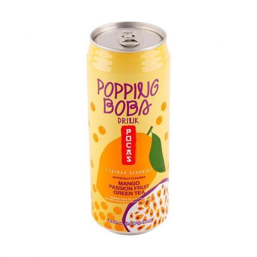 POCAS 爆爆珠 - 芒果百香果绿茶饮料 490毫升