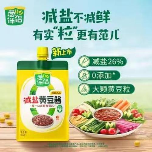 蔥伴侶減鹽黃豆醬-吸嘴装450g